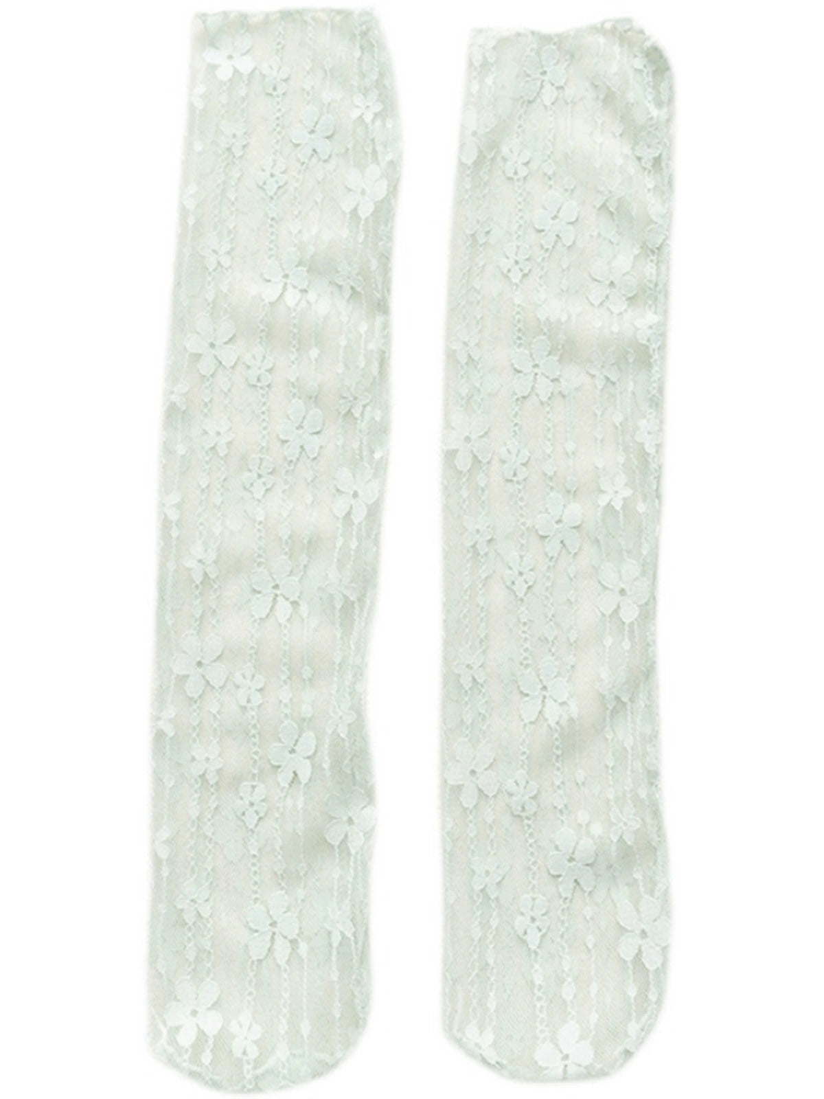 [2 Pairs] Summer Lace Breathable Cool Mesh Curling with Leather Shoes Good Socks