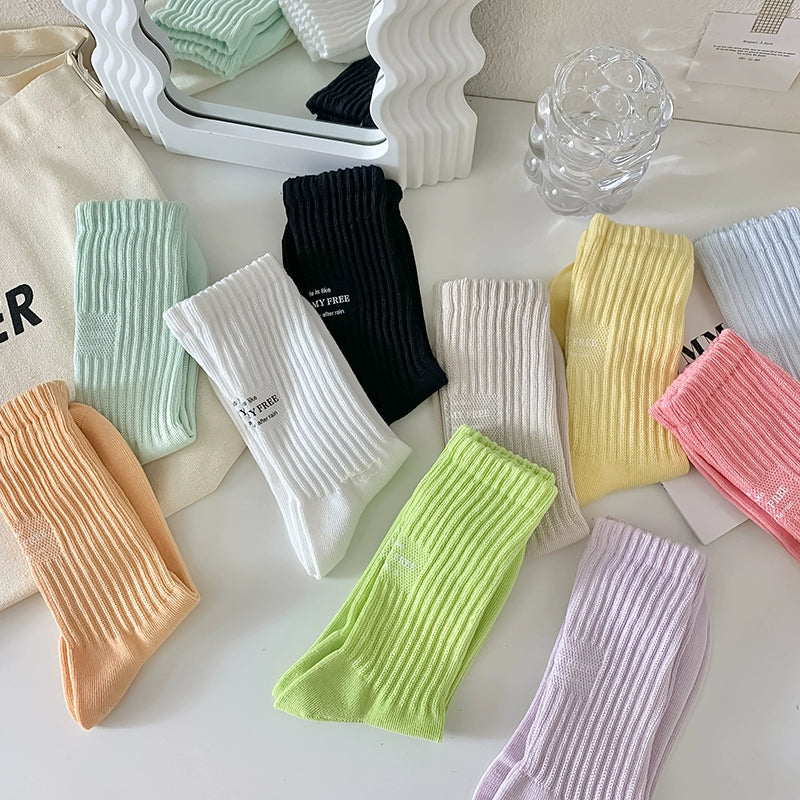 [3 Pairs] Simple Sports Style Fashion No Color Is Extra Socks