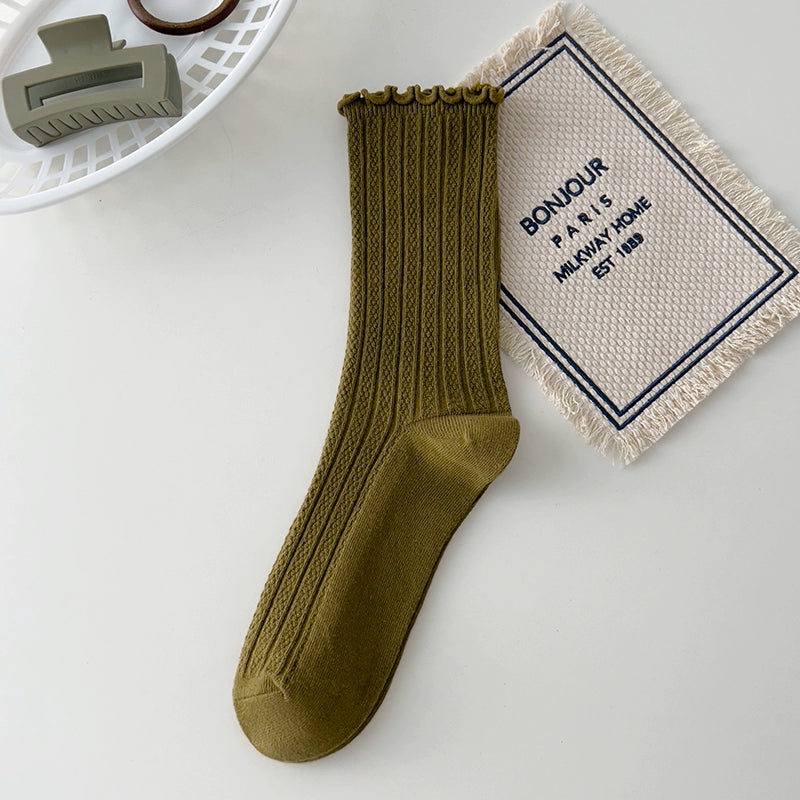 [2 Pairs] Spring and Summer Double Ruffled Lady Wear