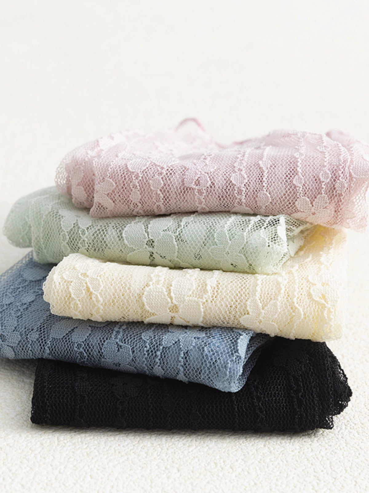 [2 Pairs] Summer Lace Breathable Cool Mesh Curling with Leather Shoes Good Socks