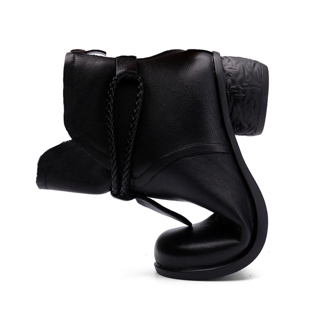 Autumn Winter Leather Retro Chunky Shoes | Gift Shoes