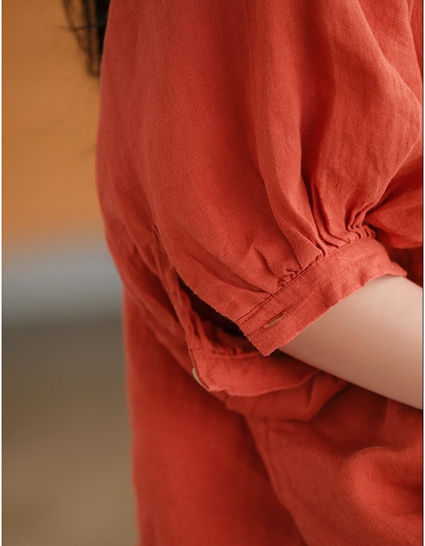 Spring Women's Lantern-sleeve Linen Shirt