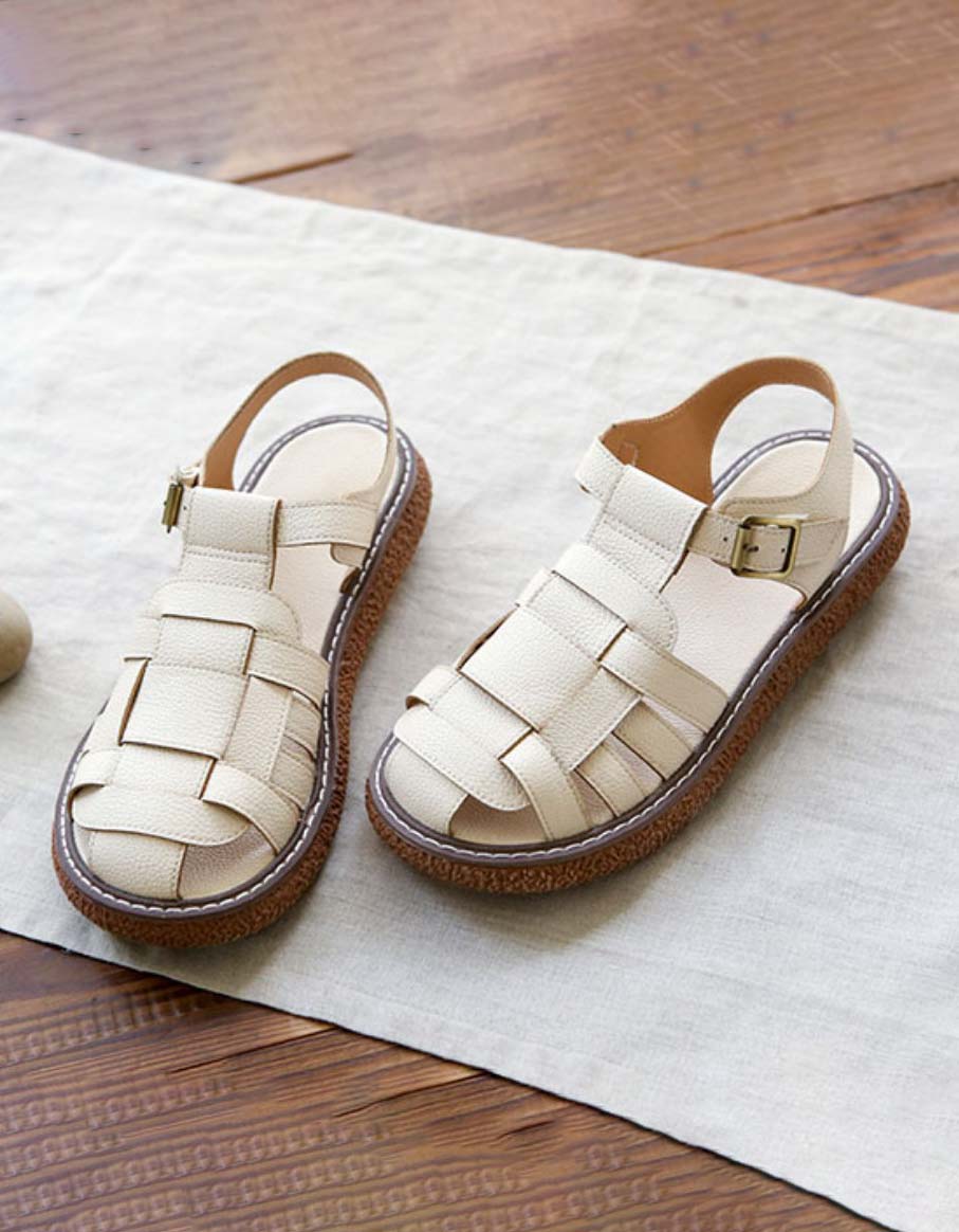 Handmade Leather Retro Woven Sandals