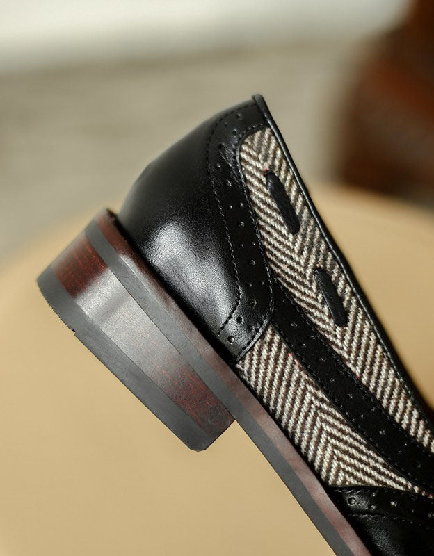 Vintage British Brogue Style Women‘s Oxford Shoes