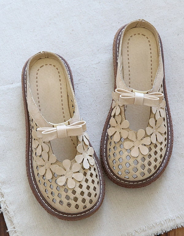 Women's Summer Flower Retro Platform Slippers