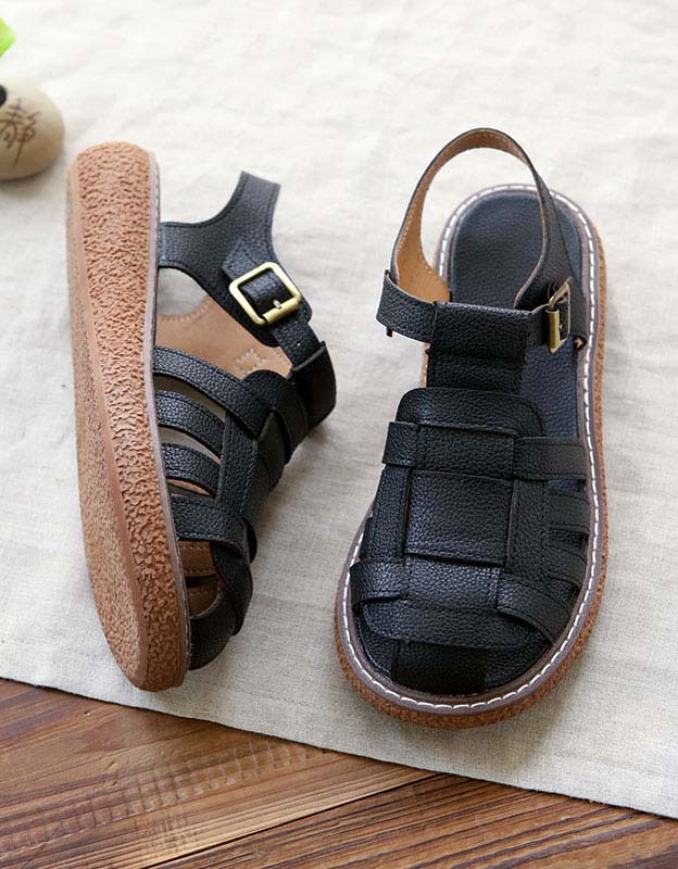 Handmade Leather Retro Woven Sandals