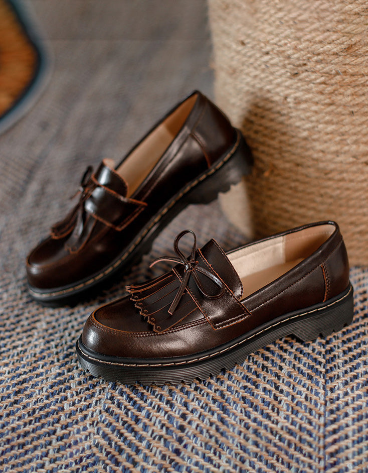 Spring Handmade Vintage Tassel Mary Jane Shoes