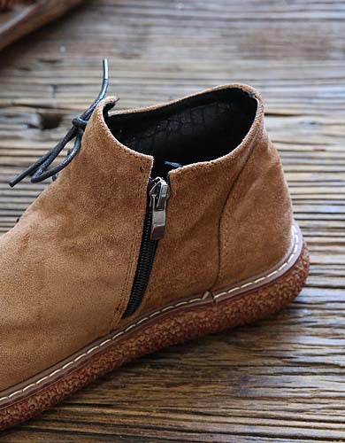 Retro Side Lace-up Suede Spring Shoes