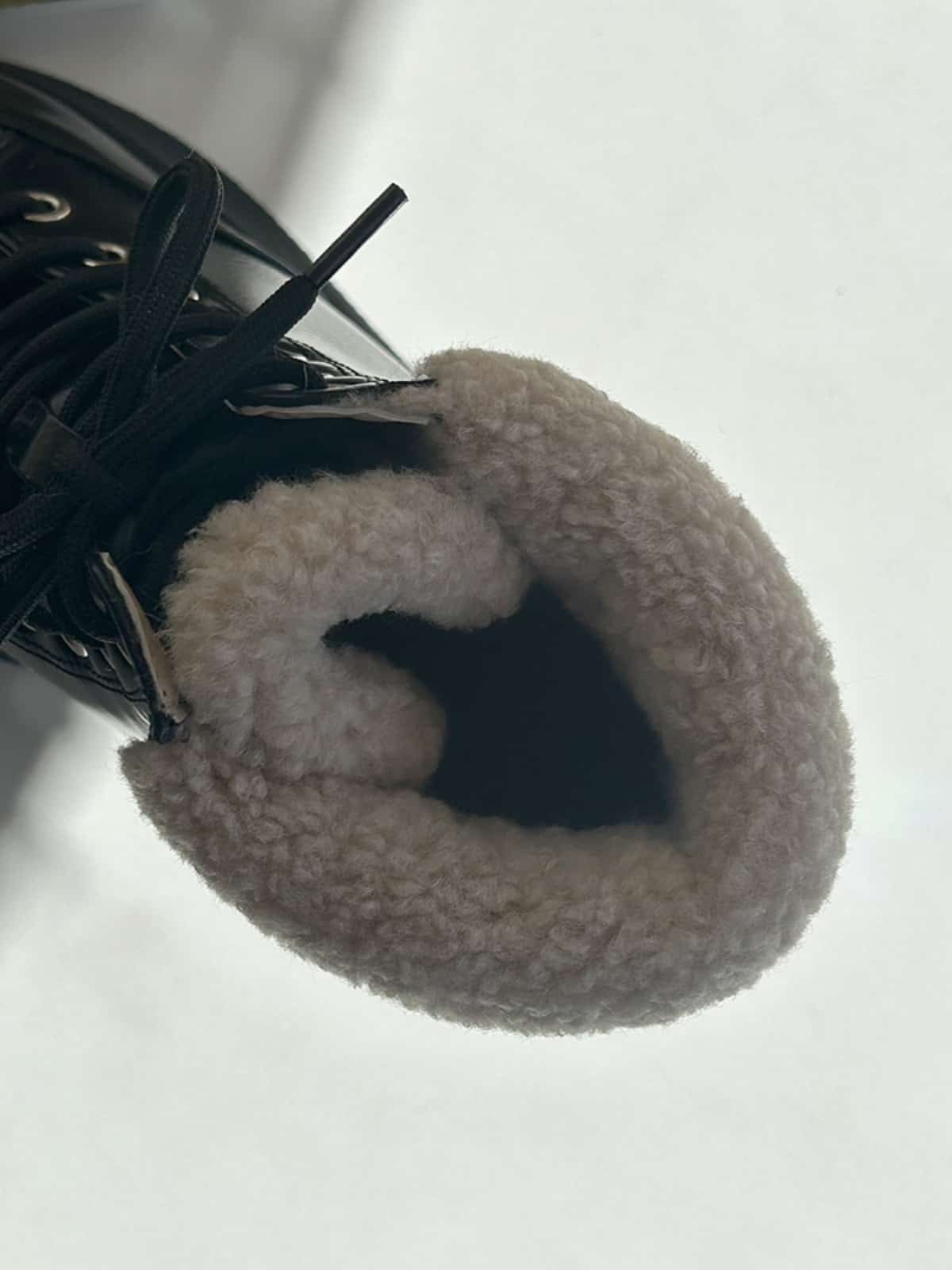 Imitation lamb wool lace-up thick-soled Martin boots winter heightening handsome black short boots