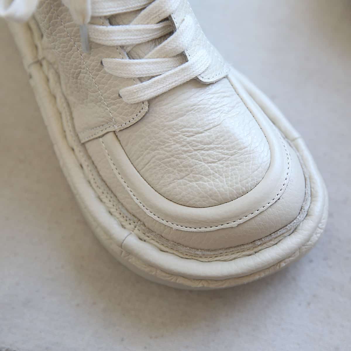 Leather round head lace-up platform big head shoes comfortable short boots women's autumn