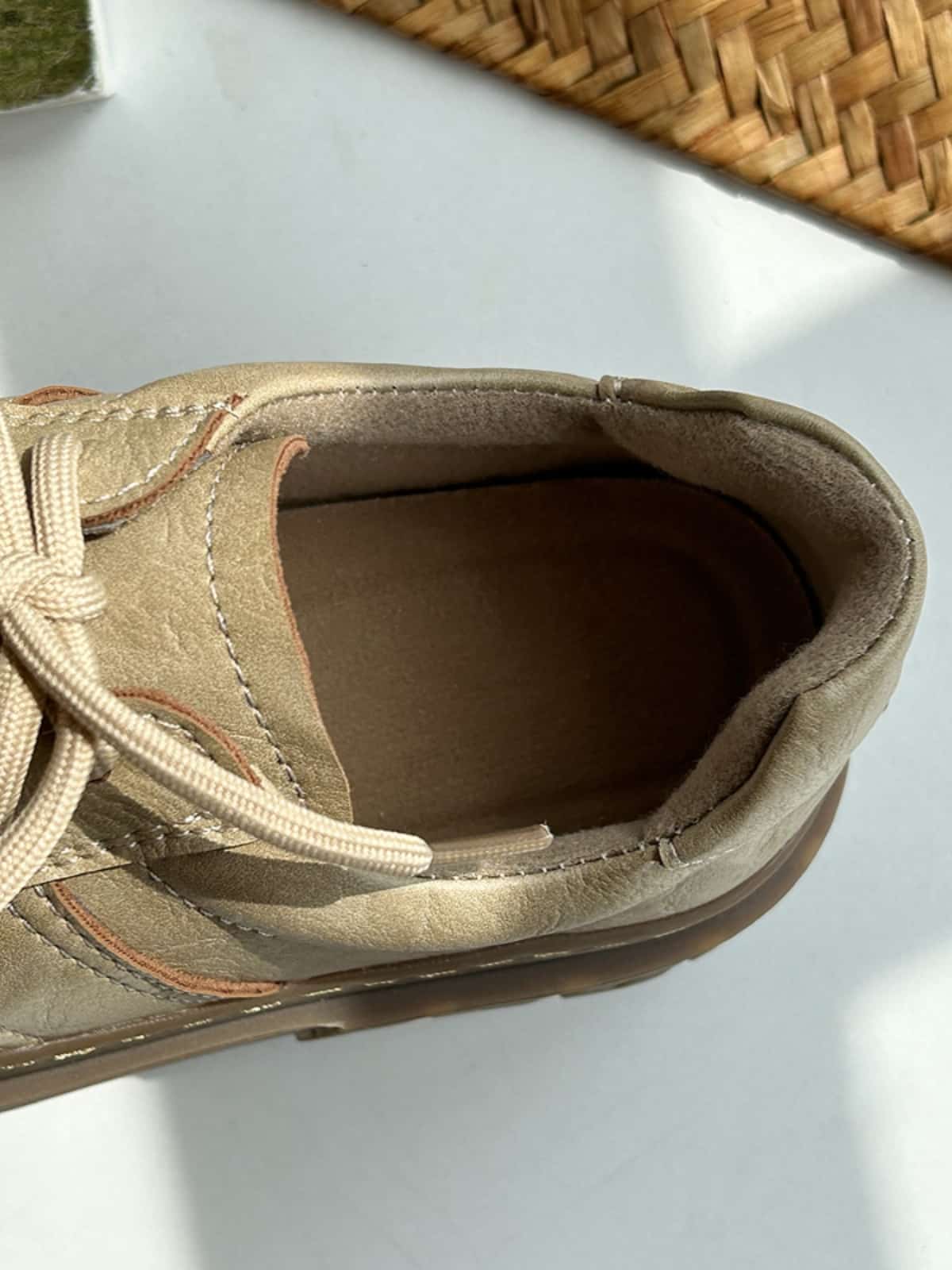 Round head lace-up thick-soled big head shoes low-top versatile small leather shoes single shoes women