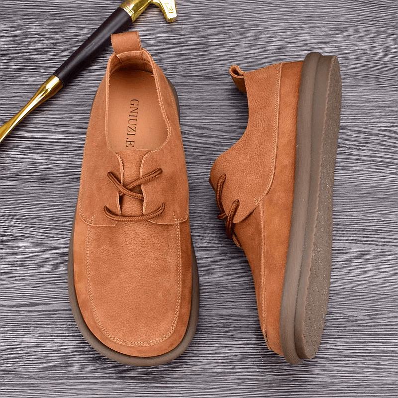 Summer breathable Doudou shoes men's leather soft-soled casual single-layer leather shoes wide feet round head one pedal driving shoes