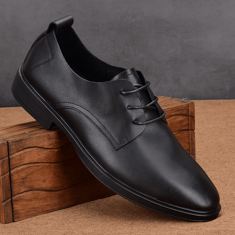 Business casual shoes men's leather soft leather soft sole breathable lace-up light men's single-layer cowhide formal men's shoes