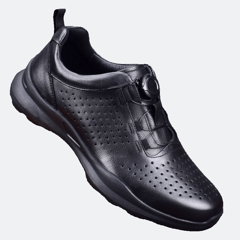 Summer breathable punching sports shoes men's leather first layer cowhide shoes hollow non-slip casual hole shoes