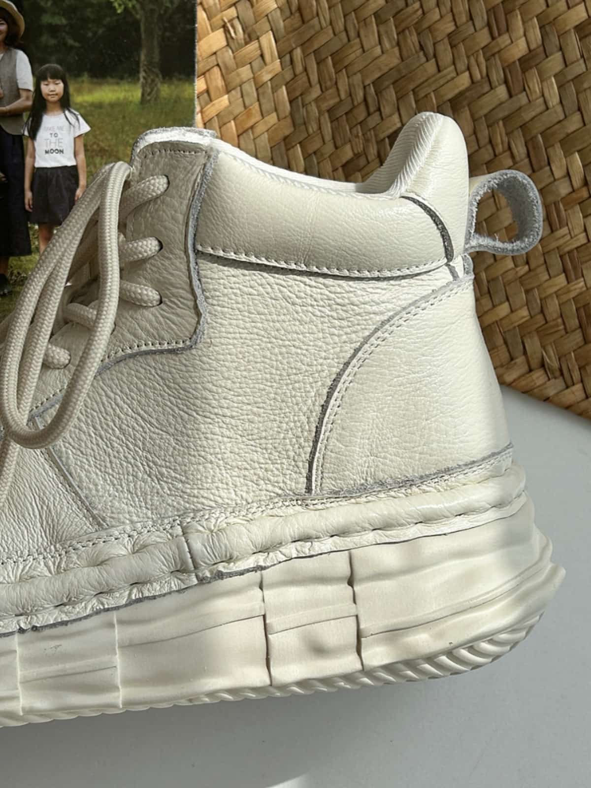 Leather round head lace-up thick-soled big-head shoes autumn heightening short boots