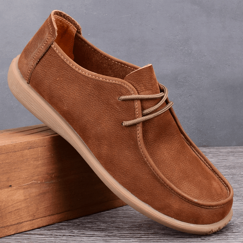 Men's new men's shoes leather casual shoes breathable soft sole versatile handmade leather shoes