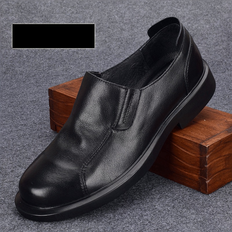 Men's casual leather shoes, genuine leather, first layer cowhide, youth business dress shoes, wide feet and breathable