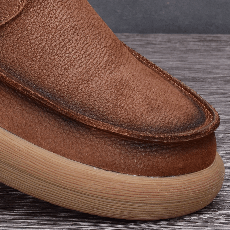 Leather Martin boots men's casual fashion versatile wide-footed big-headed leather boots men's loose high-top leather shoes style