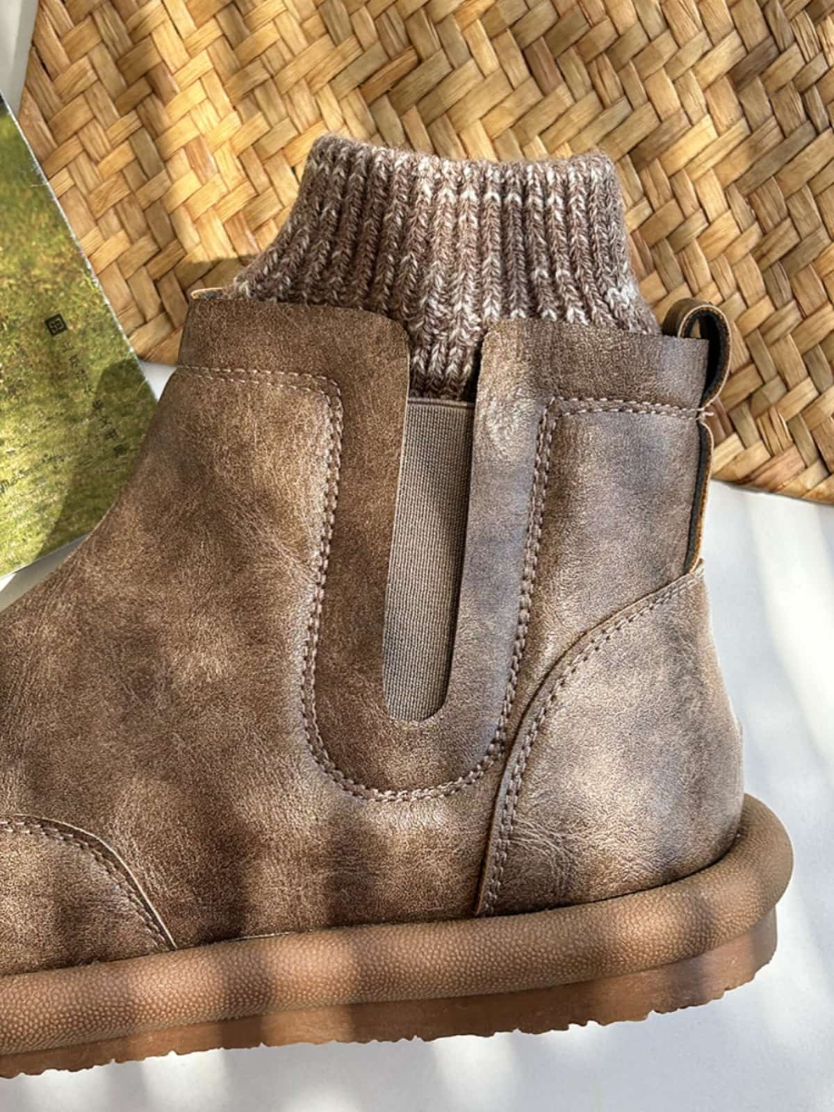 Wool mouth round head flat bottom short boots autumn and winter velvet soft bottom comfortable Martin boots women