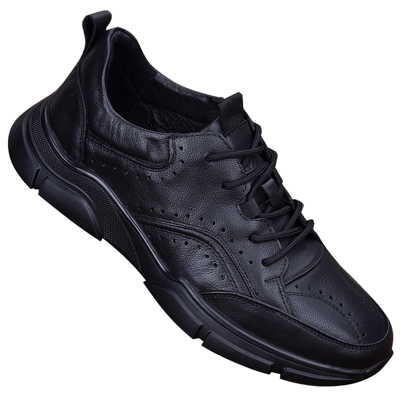 Summer leather hole shoes breathable soft-soled cowhide sneakers men's casual shoes hollow punched leather shoes
