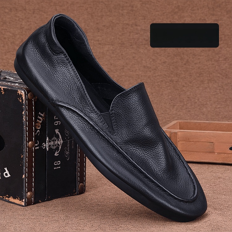 Soft leather Doudou shoes men's leather casual single-layer leather shoes breathable one-pedal men's shoes trendy versatile soft-soled driving sh