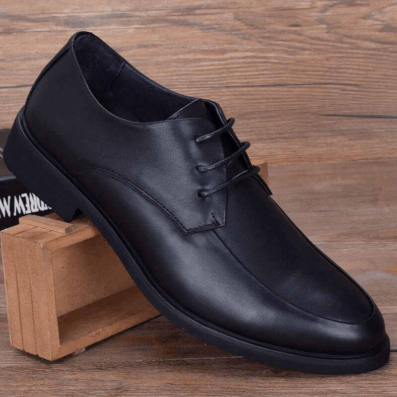 Black breathable men's leather shoes business dress men's leather shoes men's leather leather first layer cowhide soft leather soft sole