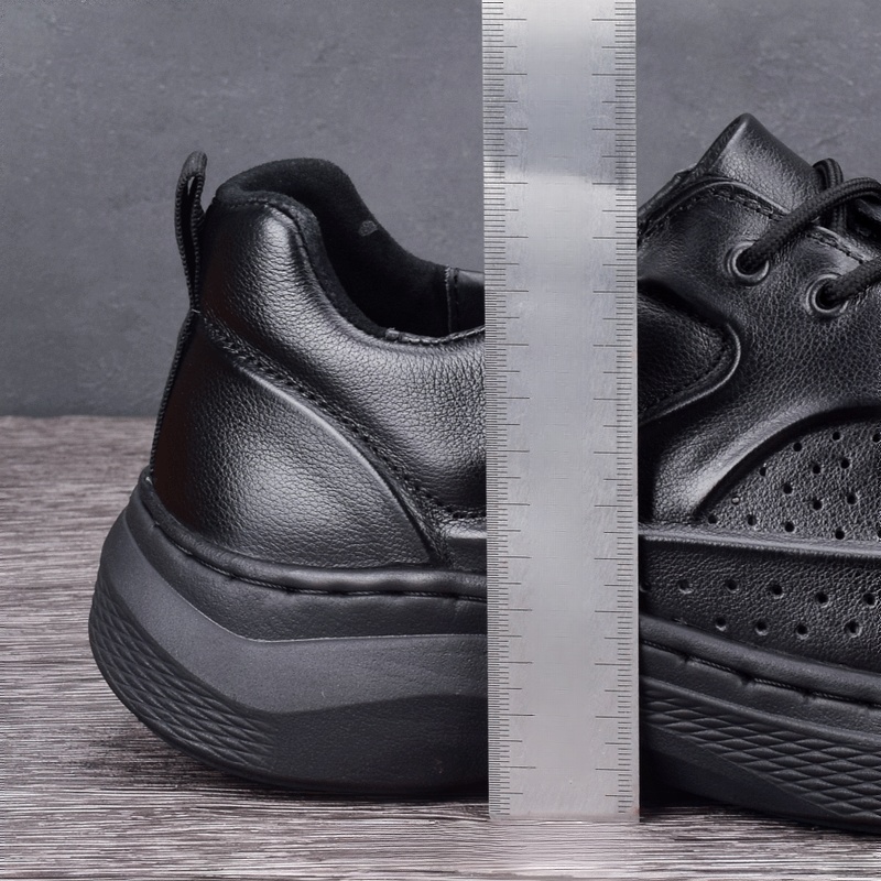 Hollow leather shoes men's summer breathable men's shoes genuine leather first layer cowhide stitching lightweight solid sports shoes