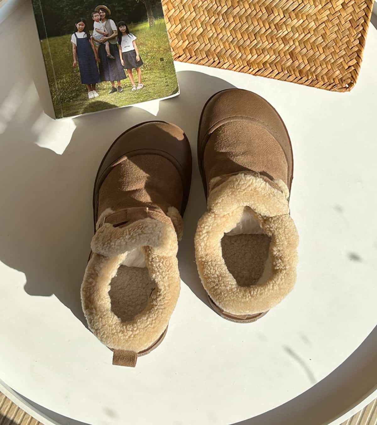 Imitation lamb wool round head platform short boots winter leather fashion belt buckle snow boots