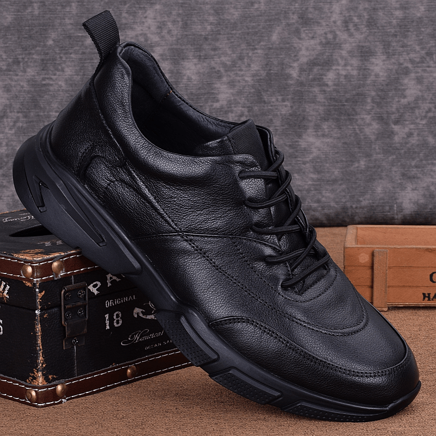 Men's sports shoes genuine leather Korean version trendy outdoor shoes first layer cowhide casual leather shoes men's shoes