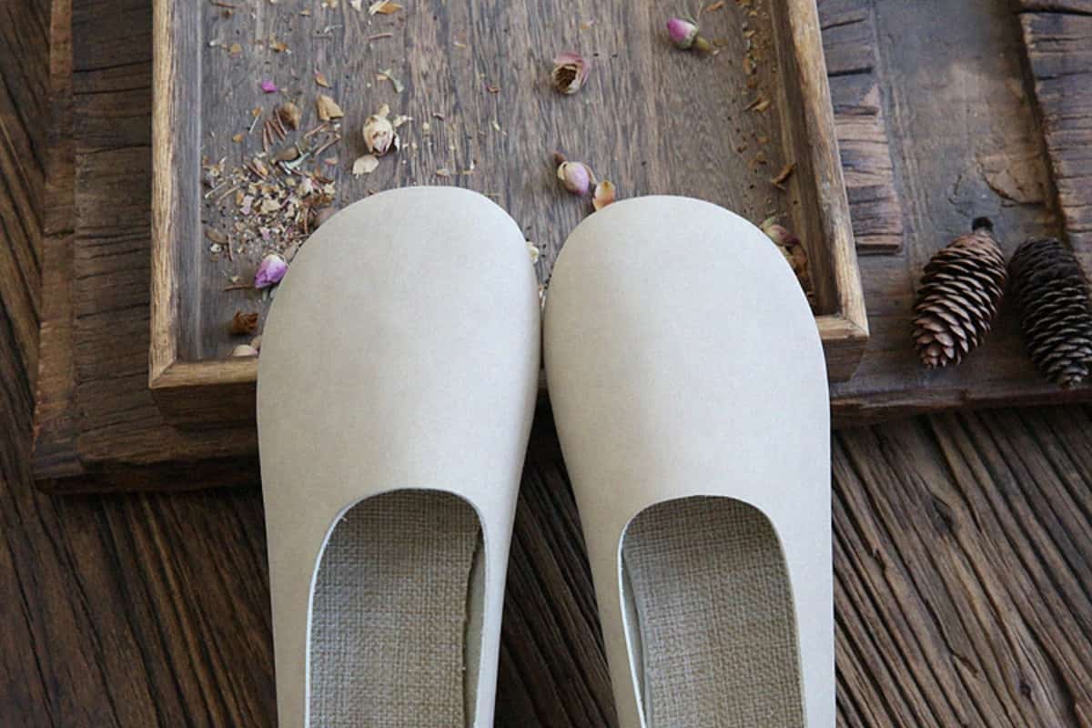Round head flats summer handmade comfortable versatile one foot single shoes grandma shoes women