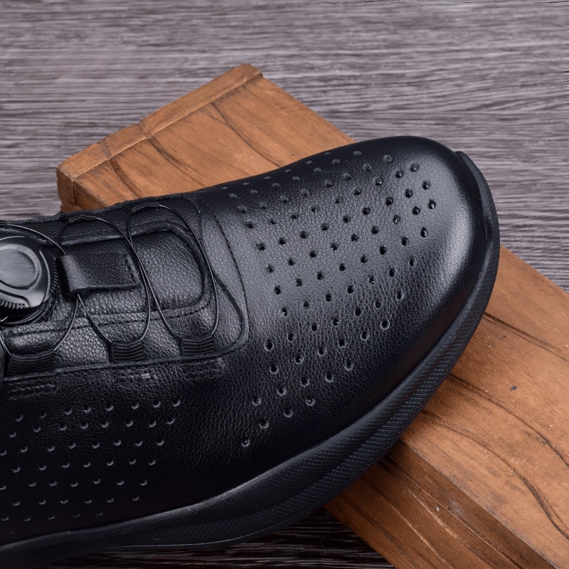 Summer breathable punching sports shoes men's leather first layer cowhide shoes hollow non-slip casual hole shoes