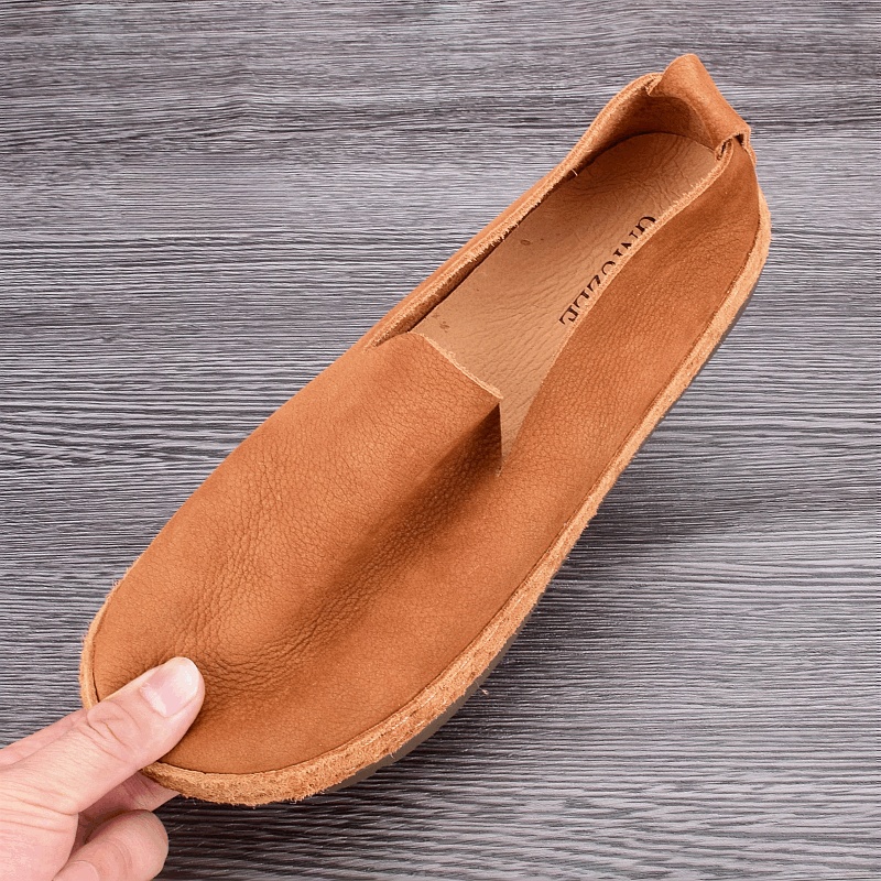 Leather Doudou shoes men's spring and autumn breathable one-pedal men's shoes first layer cowhide