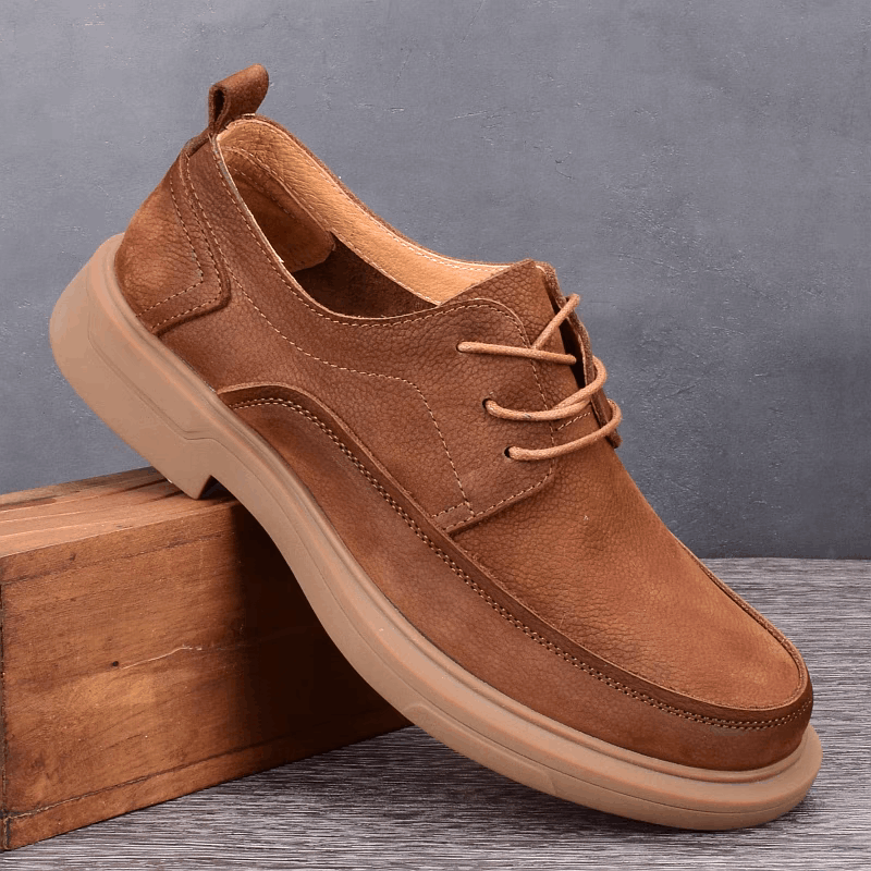 Men's leather shoes leather soft sole non-slip thick sole shock absorption casual one-pedal men's shoes driving lazy shoes