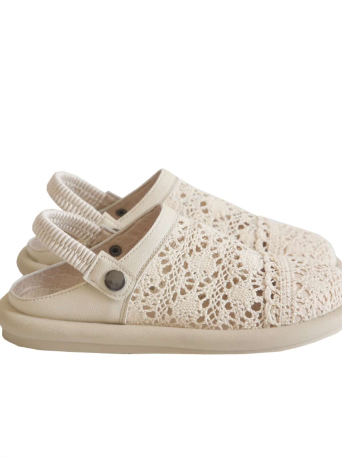 Hollow bag head flat bottom half slippers summer cotton and linen breathable soft bottom big head cool slippers