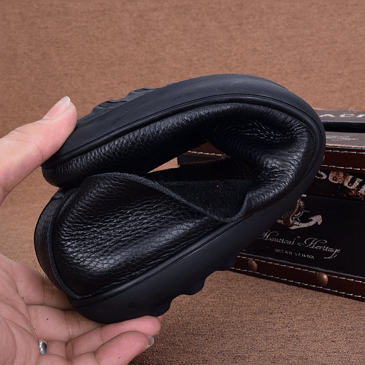 Casual leather shoes men's genuine leather youth foot cover soft-soled driving shoes men's single-layer cowhide lightweight Korean version Doudou