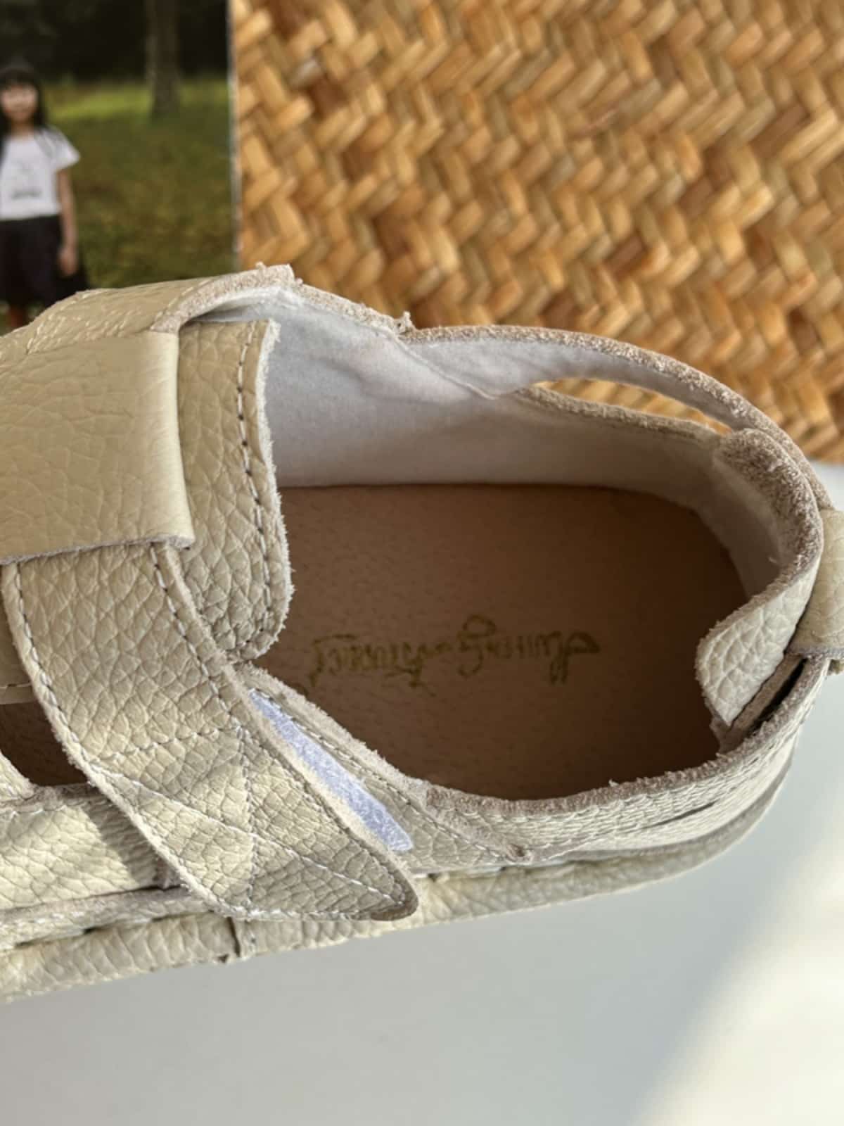 Leather wide head thick sole heightening sandals women's handmade big head shoes summer hollow breathable Roman women's shoes