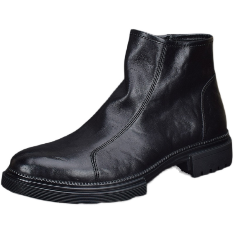 Martin boots men's leather non-slip boots medium top trend men's boots soft sole business