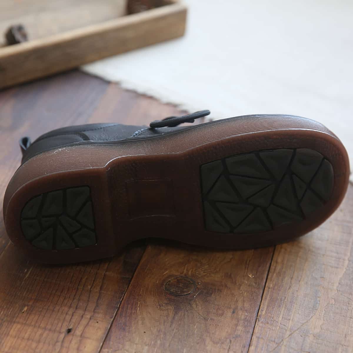 College style round head lace-up platform single shoes spring new classic black low-top small leather shoes women