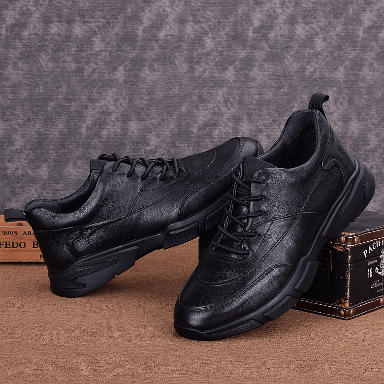 Men's sports shoes genuine leather Korean version trendy outdoor shoes first layer cowhide casual leather shoes men's shoes