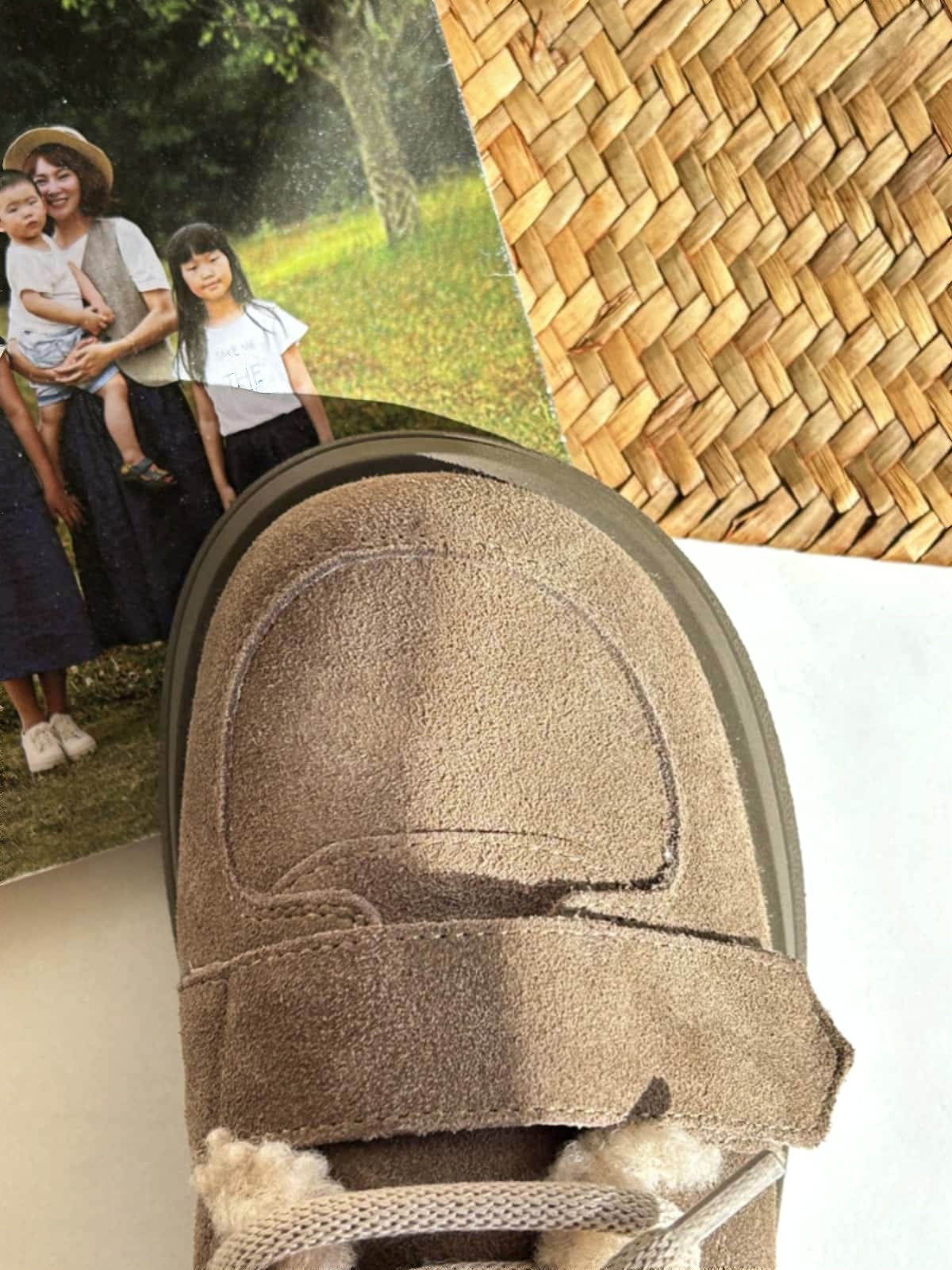 Leather round head thick-soled snow boots winter imitation lamb wool cute thermal shoes