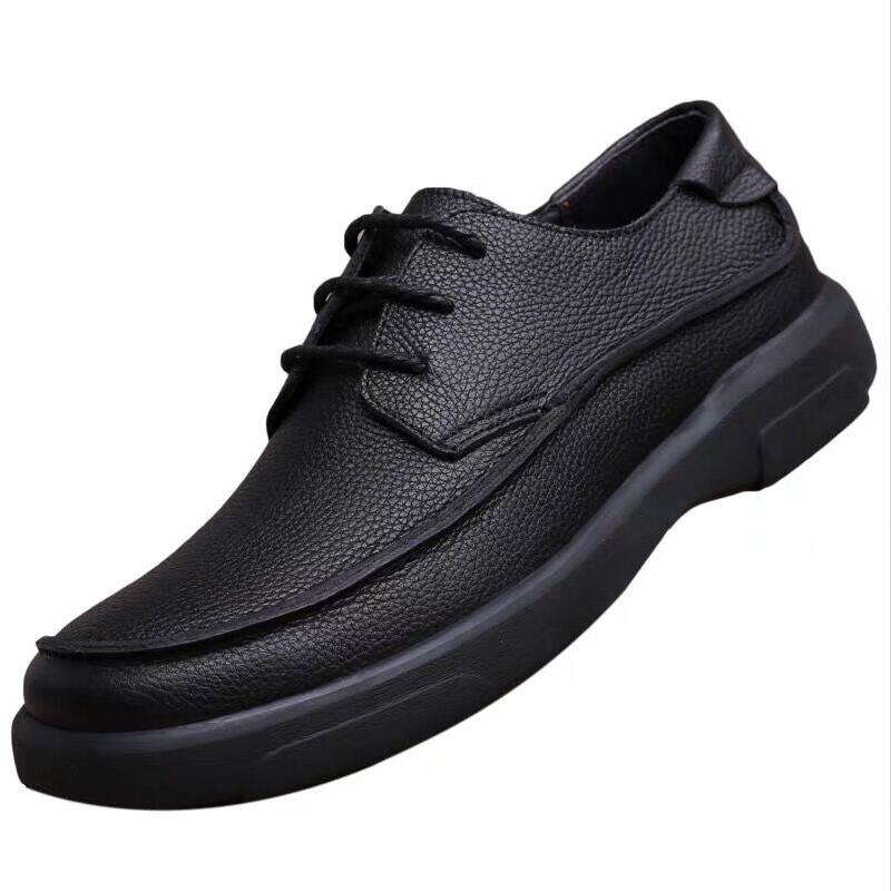 Fashion shoes first layer cowhide business casual men's leather shoes genuine leather platform soft leather European and American men's shoes