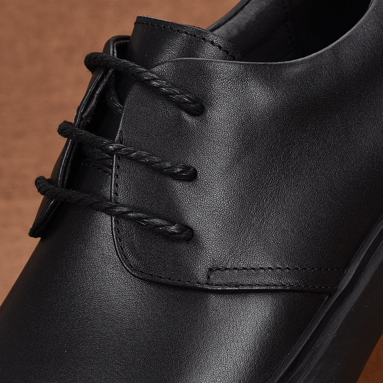 Leather breathable men's casual leather shoes daily thick sole soft sole versatile first layer cowhide lace-up business