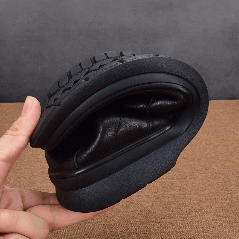 Men's casual leather shoes leather breathable first layer cowhide large size shoes men's shoes lightweight shock absorption driving shoes soft so