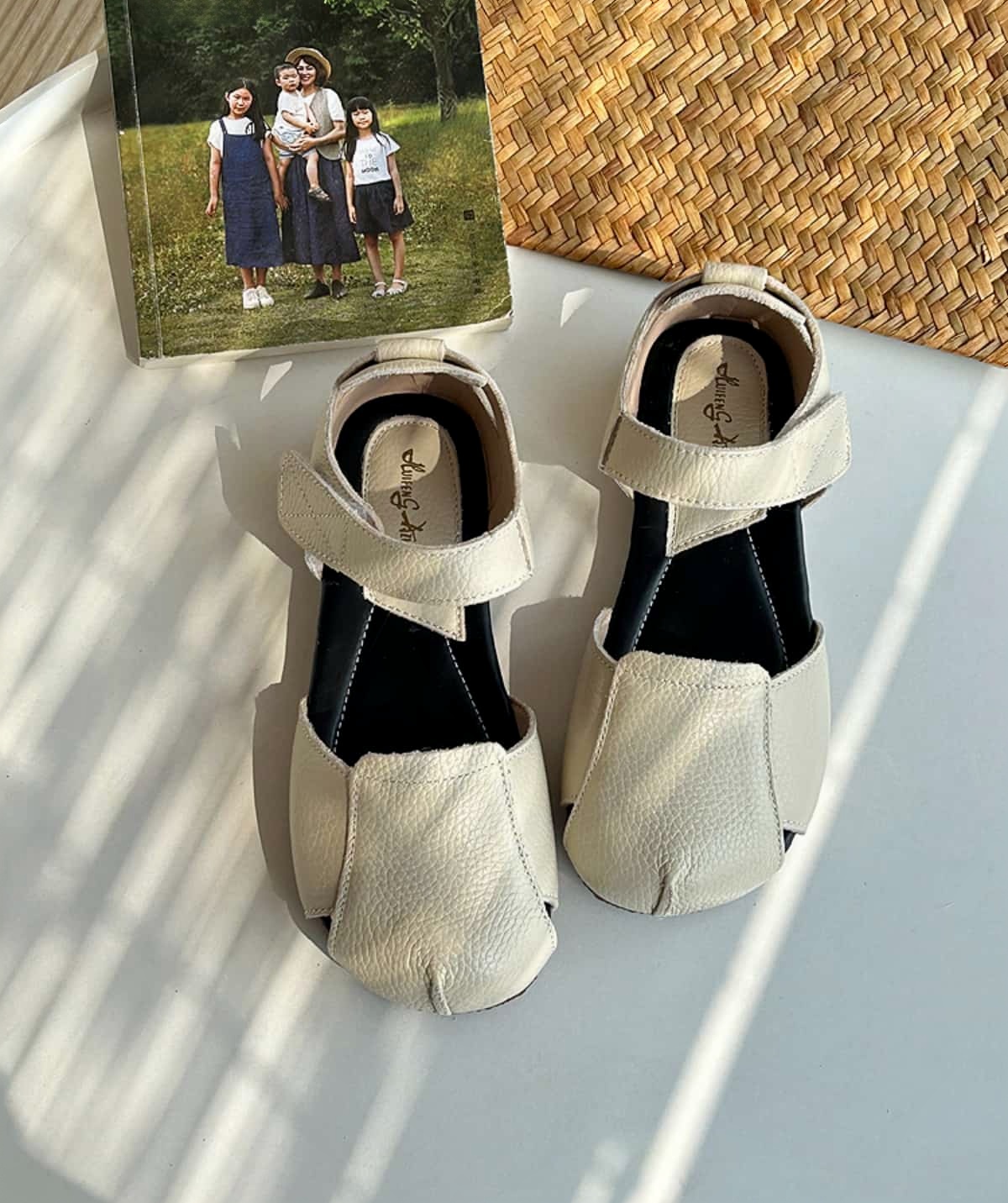 Leather Baotou Sandals Women's Summer Cowhide Versatile Soft Sole Roman Flat Shoes Fashion Shoes