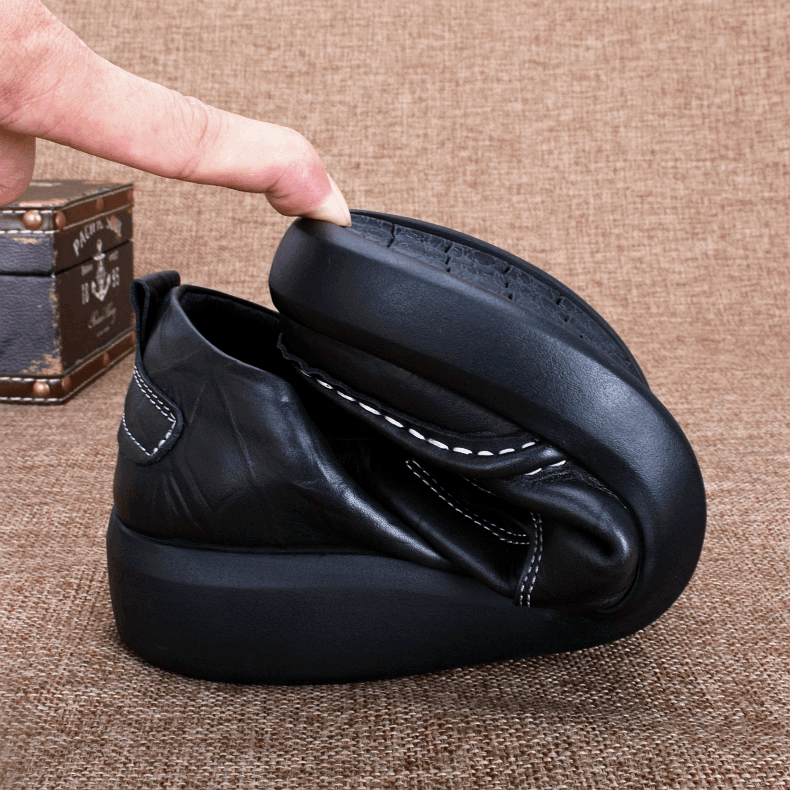 One-pedal handmade leather versatile men's business casual leather shoes breathable and wear-resistant thick-soled large-size shoes