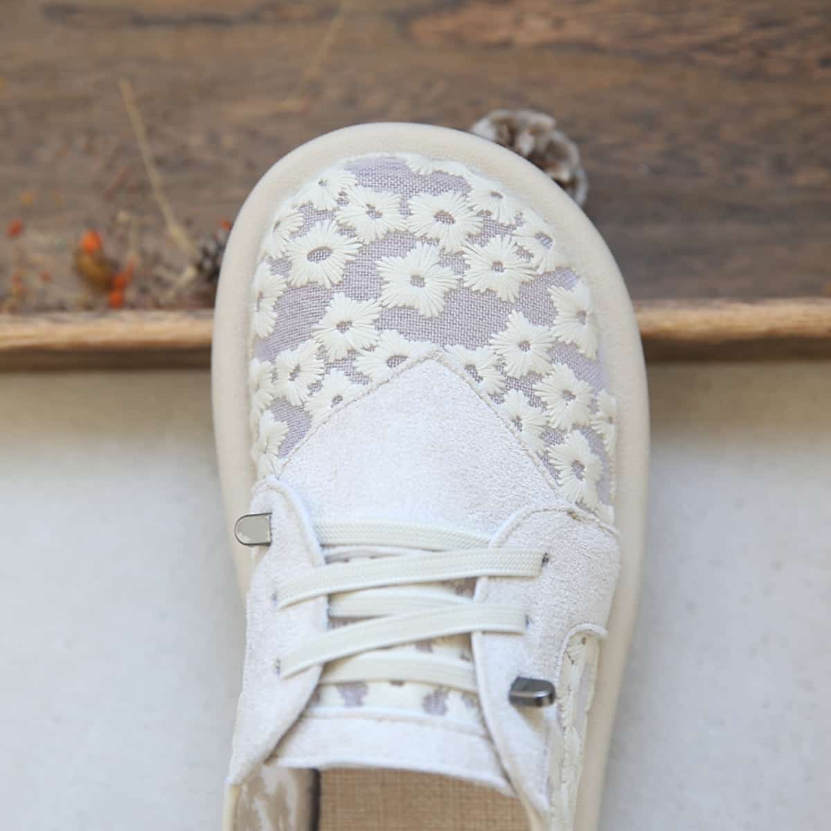 Mesh daisies round head flats summer cotton and linen foot soft-soled mesh shoes single shoes
