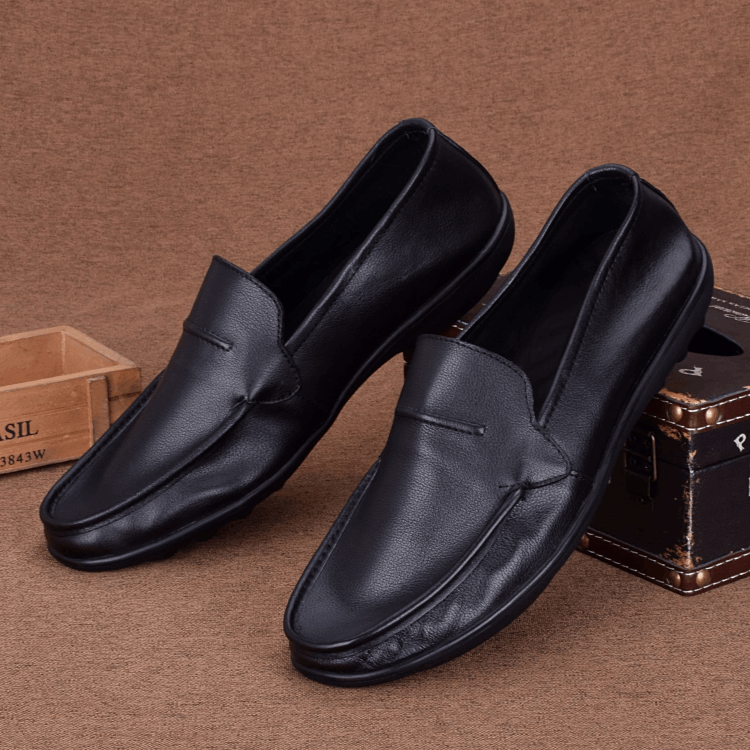 Soft leather breathable light lazy shoes men's leather single-layer cowhide casual leather shoes men's soft-soled one-pedal driving shoes men