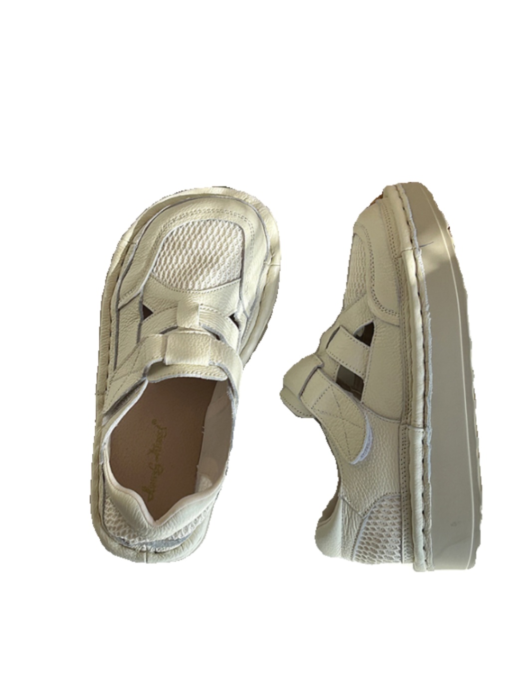 Handmade cowhide little white shoes women's platform muffin shoes summer breathable mesh shoes college wind big head shoes sports shoes