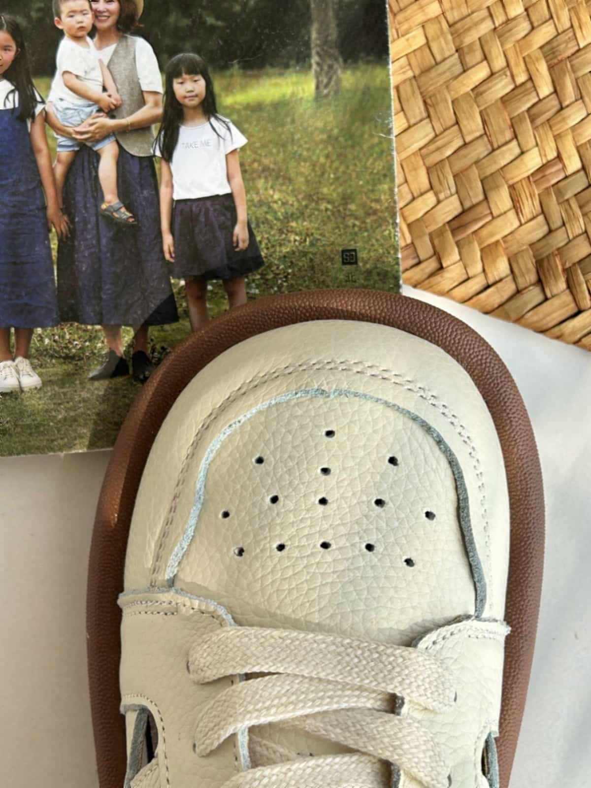 Leather handmade women's shoes summer breathable hollow hole white shoes soft sole cowhide sandals student shoes