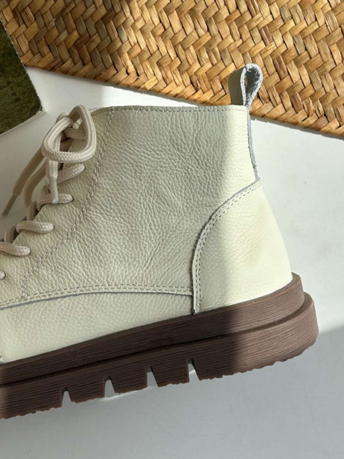 Leather round head strap-on platform Martin boots heightening fashion short boots